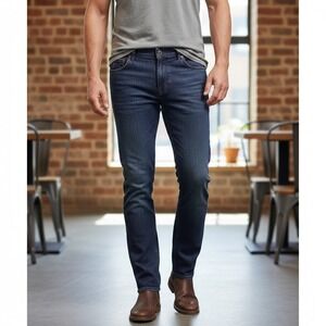 ALBERTO Modern Fit Jeans Men's 38x32 Dark Wash T400 Stretch Denim Blue